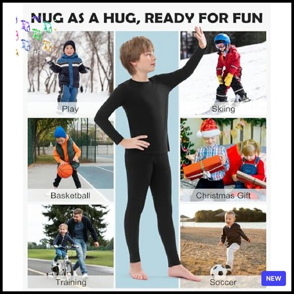 Merino Wool Thermal Base Layer Set Kids Unisex Midweight Classic Comfort - Picture 6 of 7